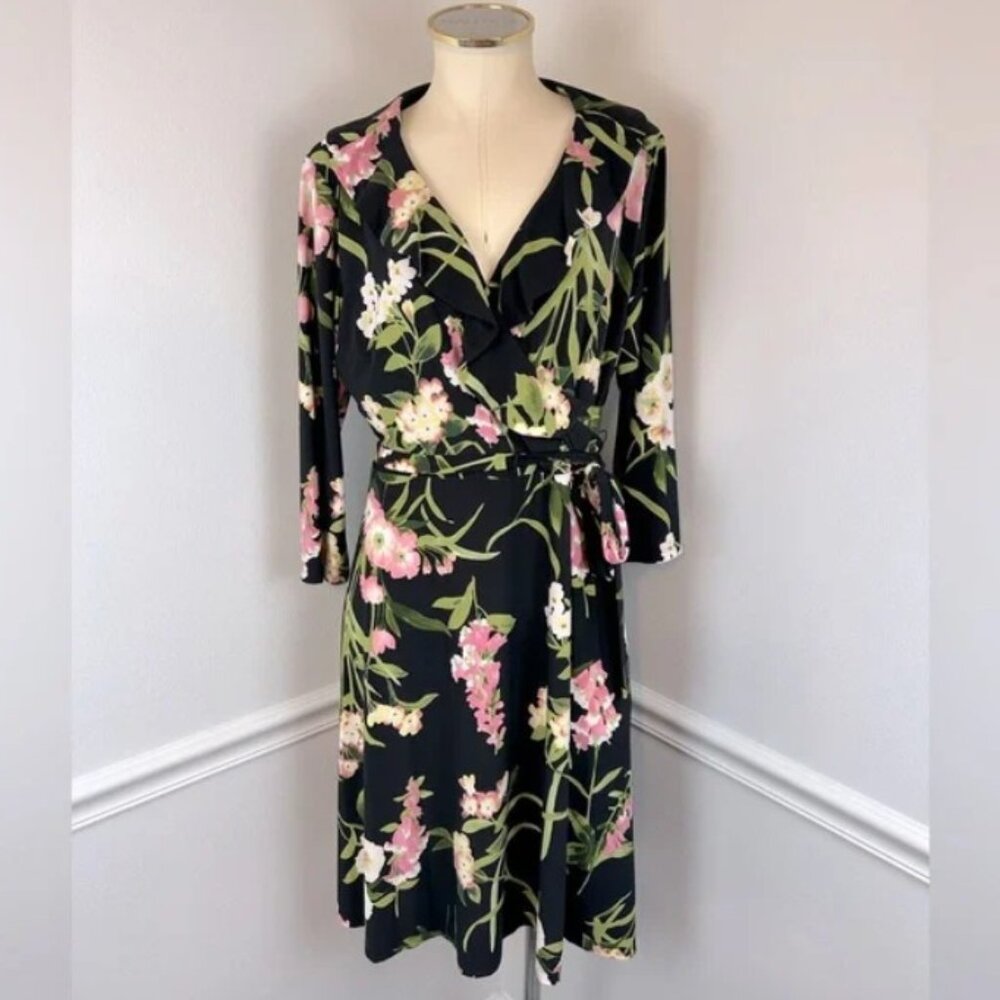 Sz 12 Tommy Hilfiger Long Sleeve Wrap Dress